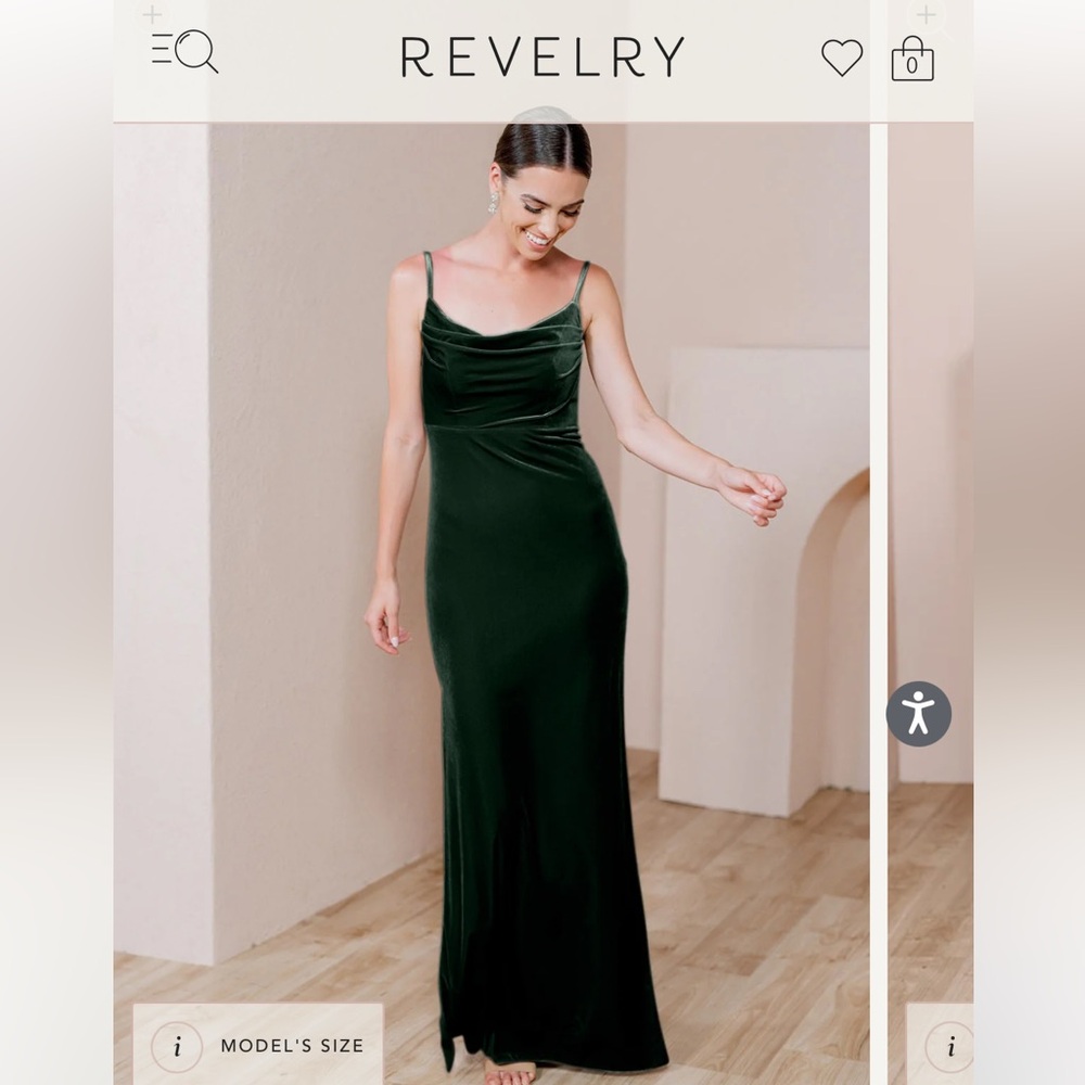Revelry Skye Velvet Bridesmaid Dress in Emerald